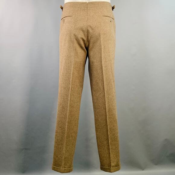 POLO by RALPH LAUREN Size 42 Long Brown Herringbone Virgin Wool Suit - Picture 6 of 15